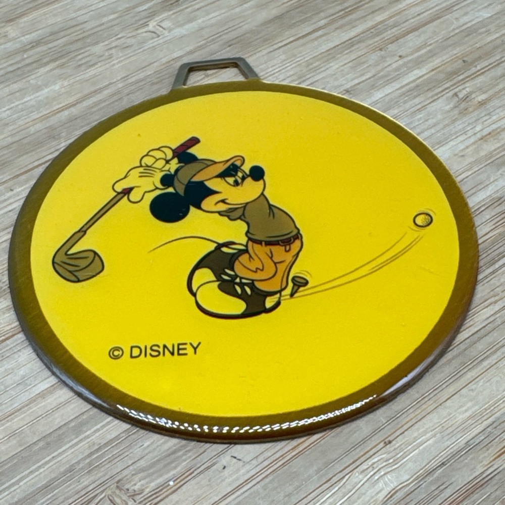 Disney Yellow Mickey Mouse Golf Vintage Medal